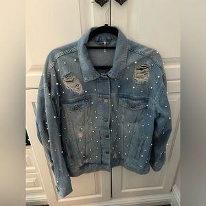 COPY - Free People Denim Jacket with pearls